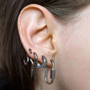 Silver Industrial Style Earrings